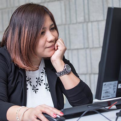 woman working at computer