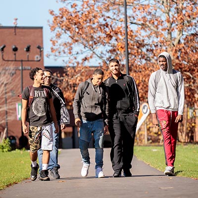 group of students walking