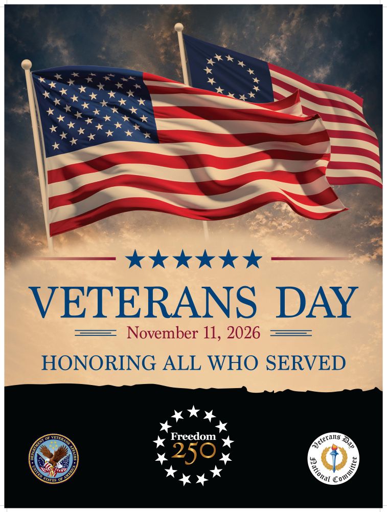 Veterans Day November 11, 2026, honoring all who served