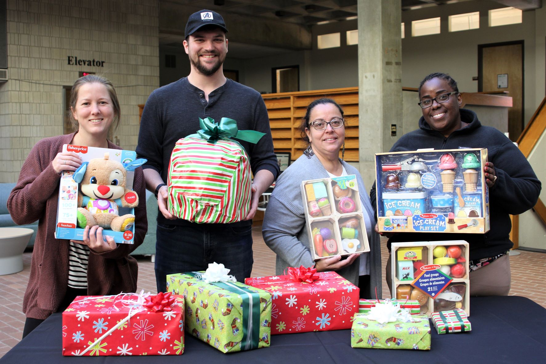 Bristol Community Colleges’ Emma Montague, Director, Student & Family Engagement; Adam Flores, Student Senator; Renata Garcia, Administrative Assistant and Elizett Pires, Senior Special Programs Coordinator, Basic Needs Support