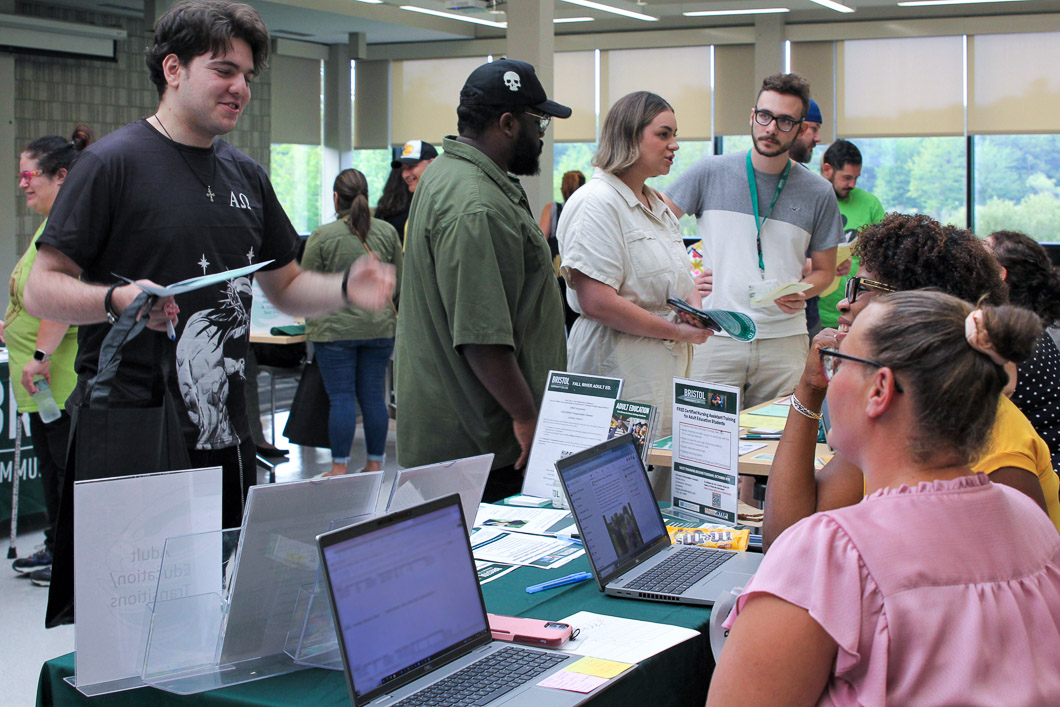 Students and staff at College Night