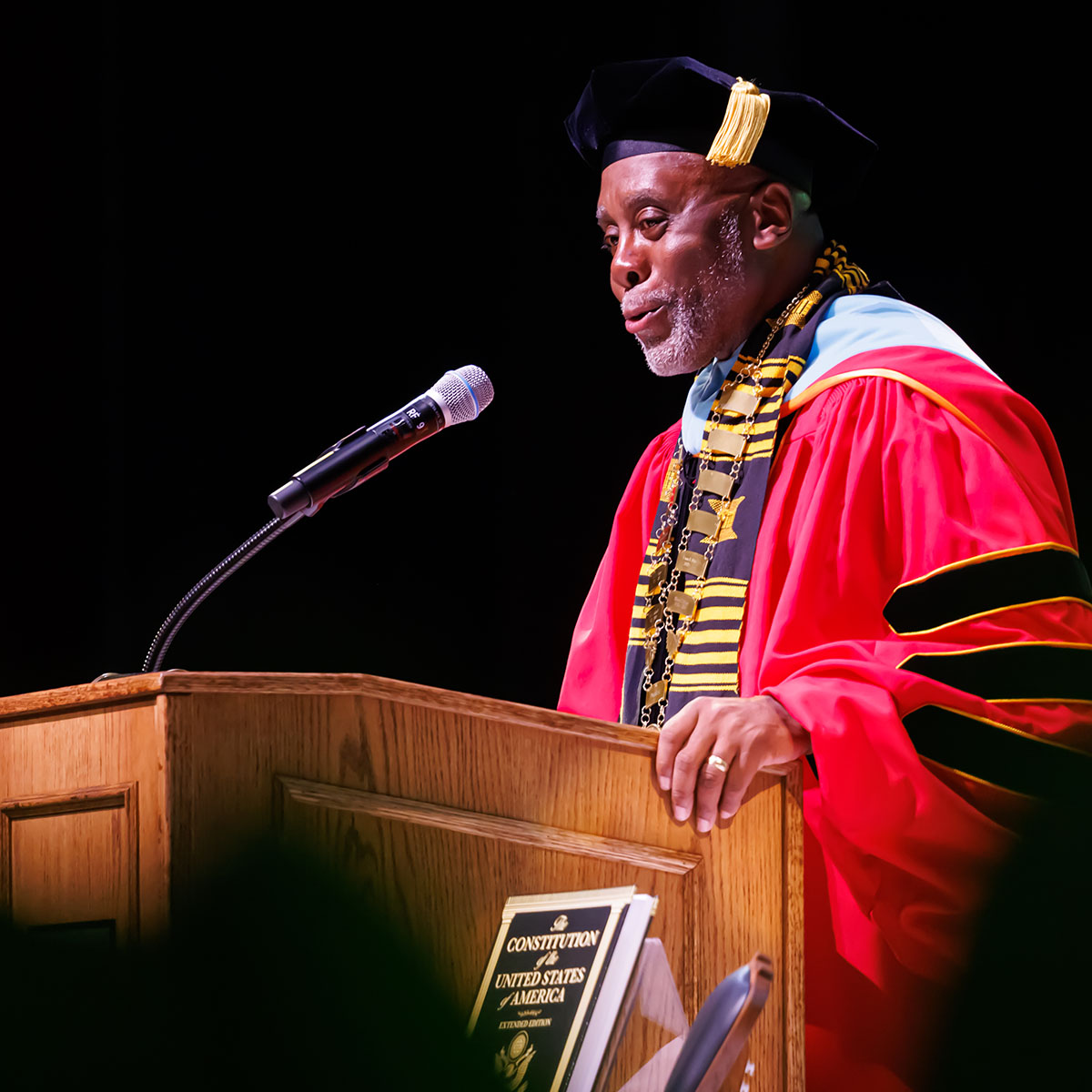 President Harris speaking at his inauguration