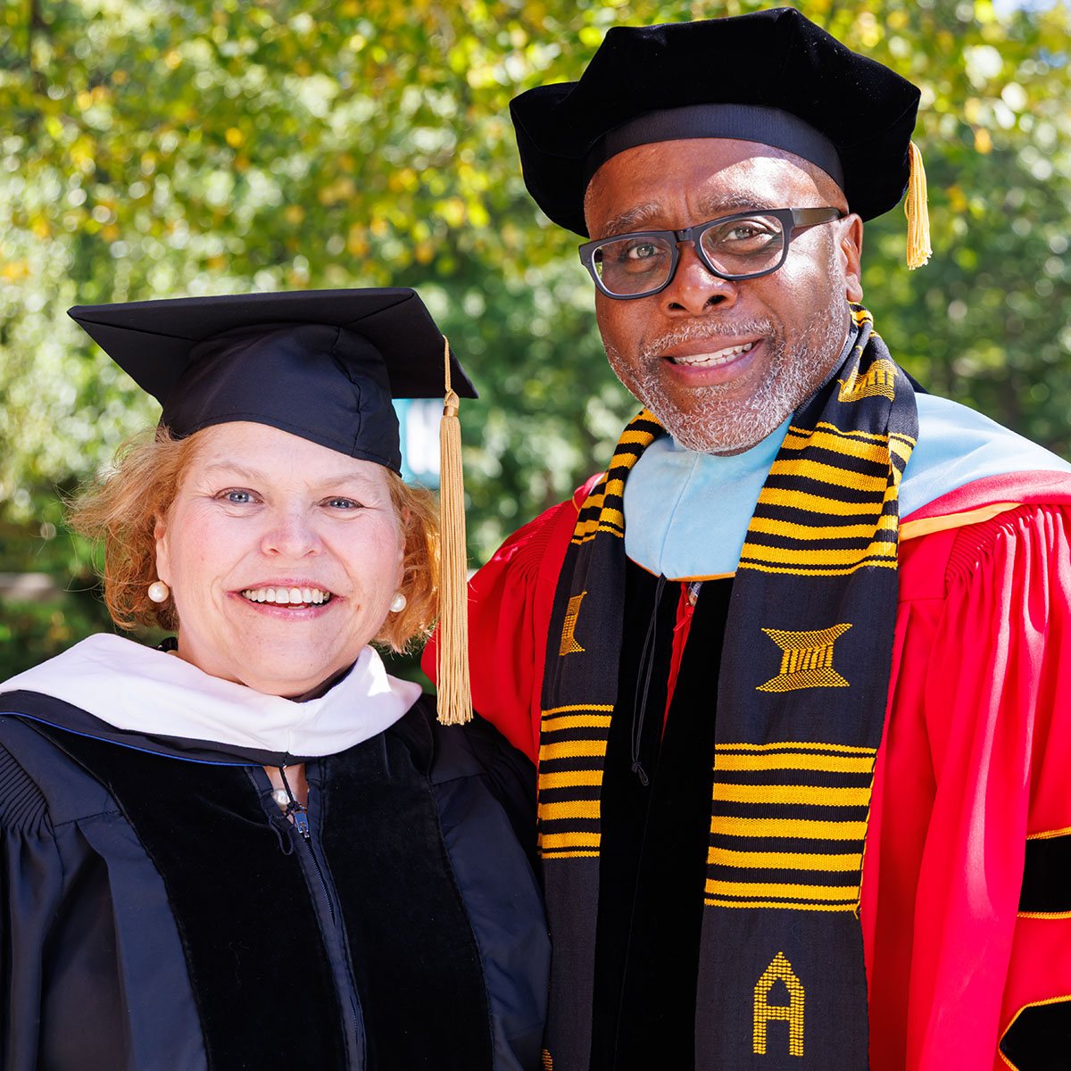 President Harris with Board of Trustees Chair Medeiros