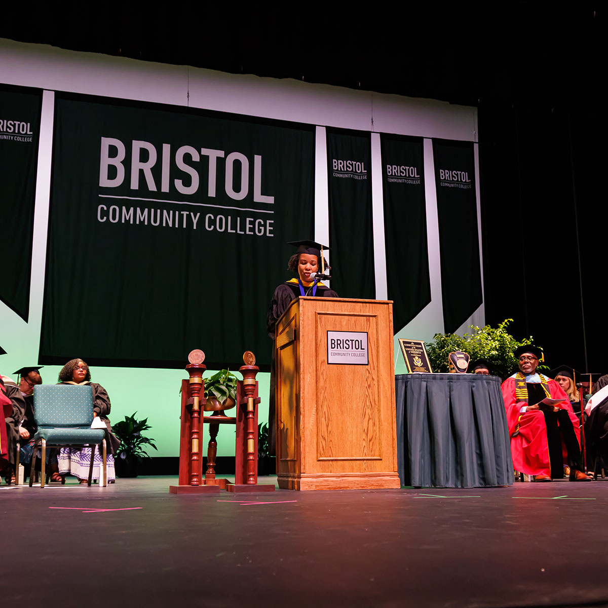 Adrienne Foster Scharf at the inauguration ceremony