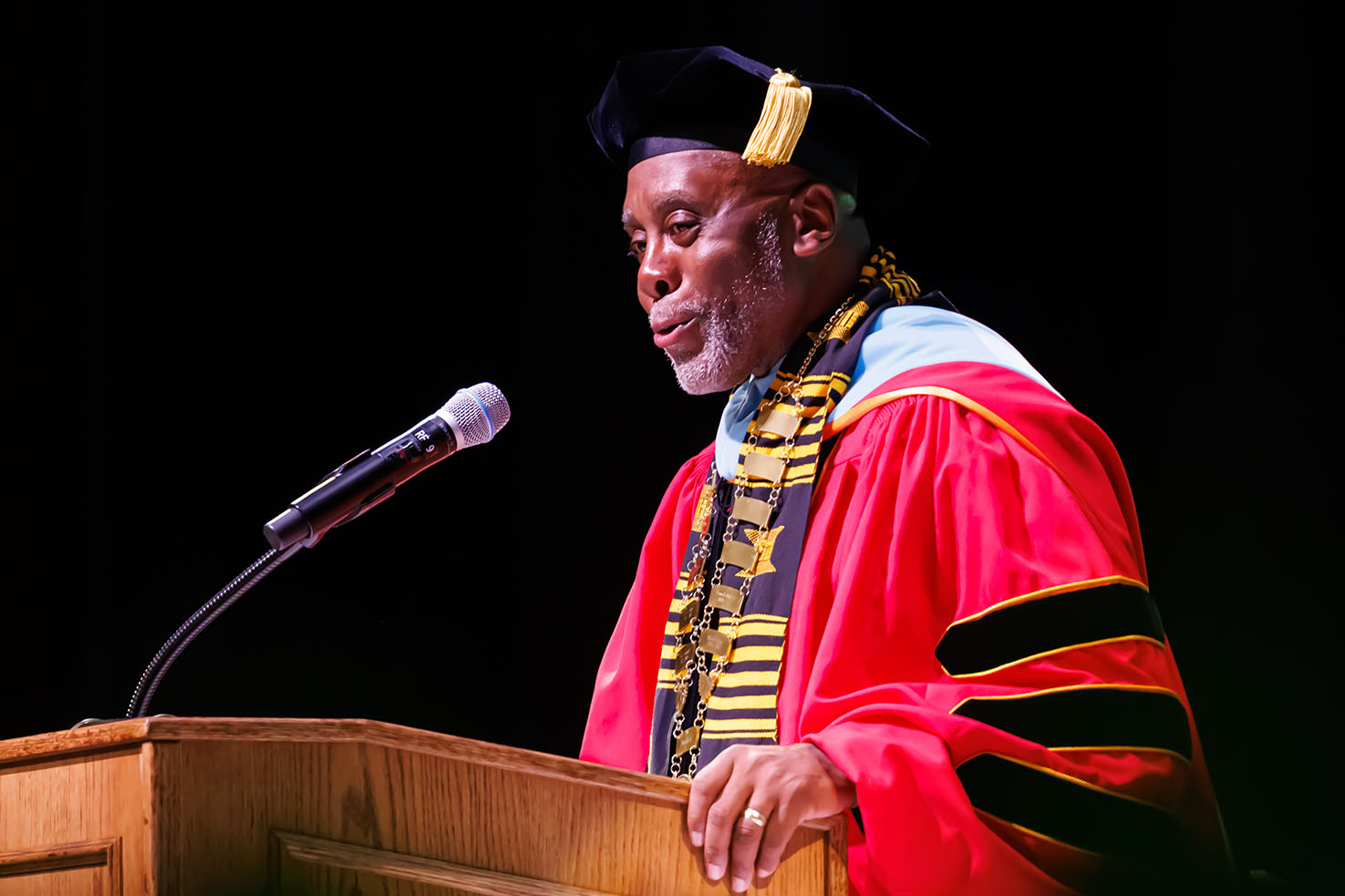 Dr. Harris and on stage at Inauguration