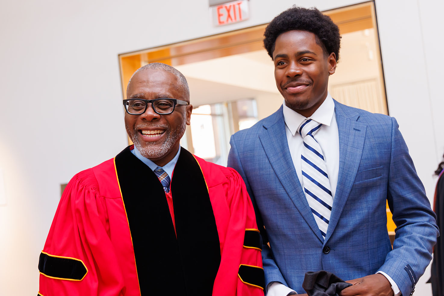 Dr. Harris and his son at Bristol's Inauguration