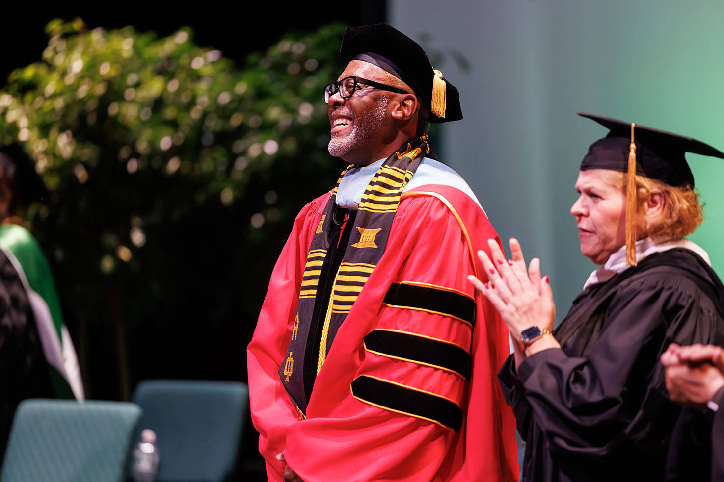 Dr. Harris on stage at Inauguration