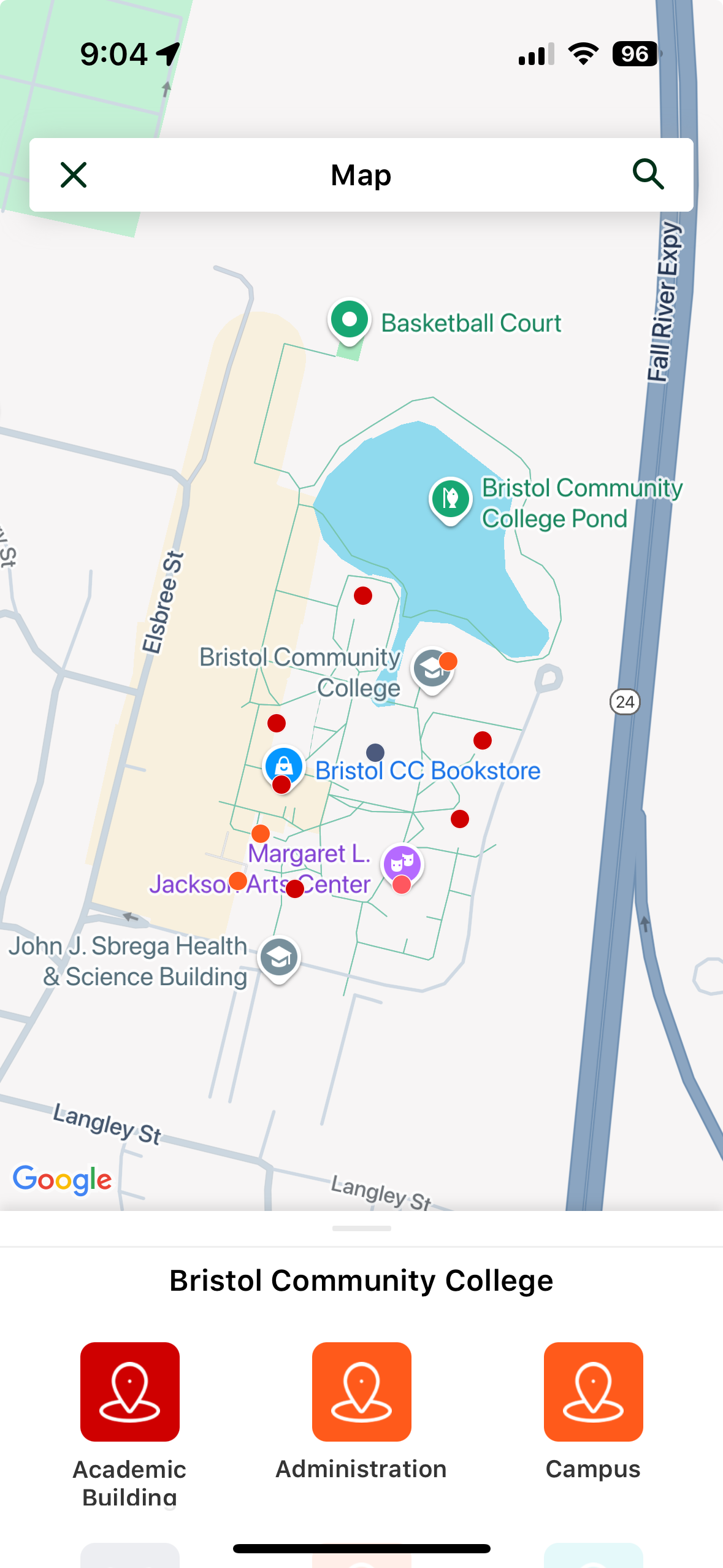 Satelite image of campus
