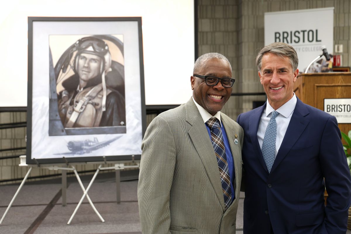 Dr. Harris and Tom Hudner III