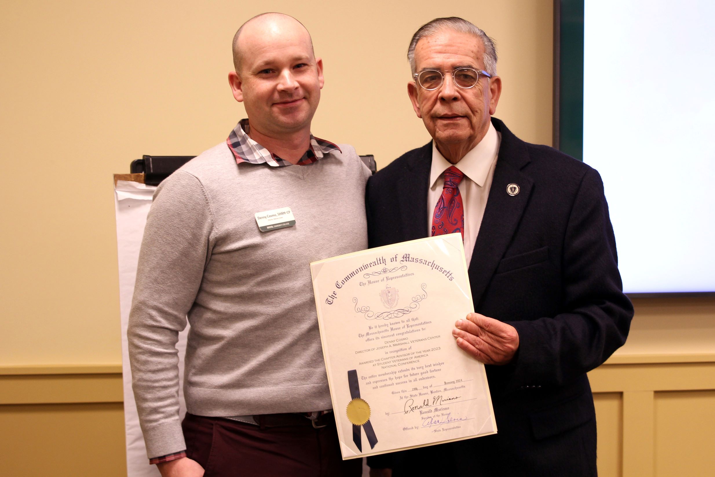 Denny Cosmo, Director of Bristol Community College’s Joseph A Marshall Veterans Center