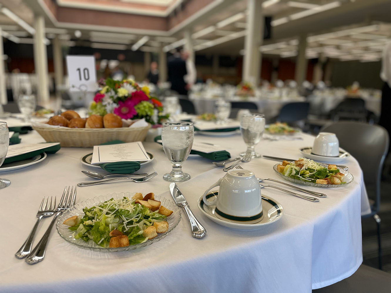 Table of food set professionally at an event