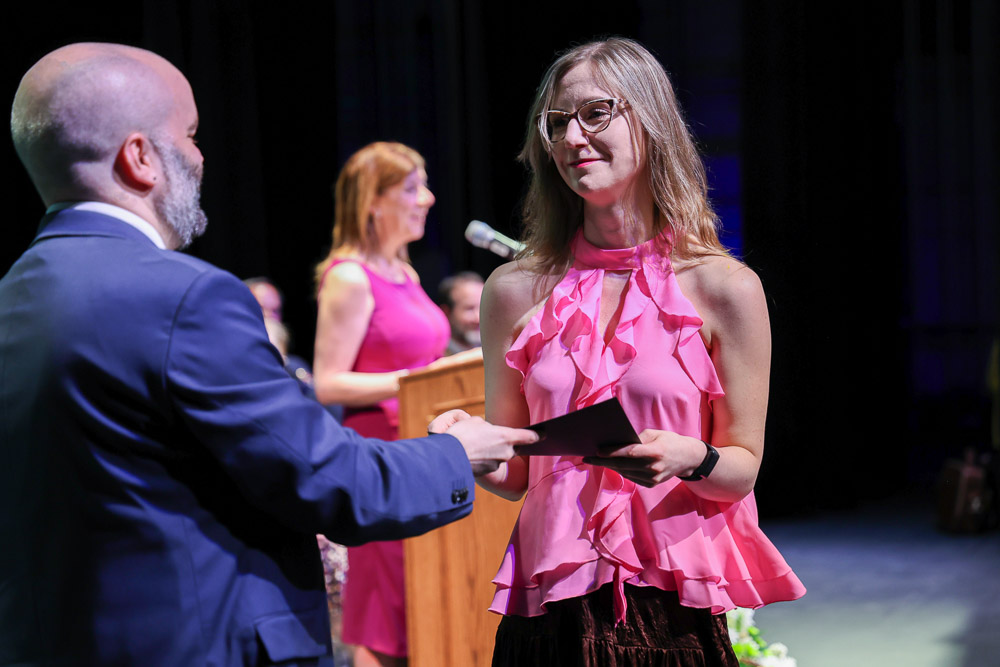 Bristol Community College student receives an award at Student Awards Night