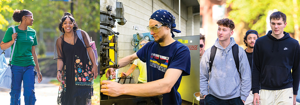 Decorative banner of students at Bristol Community College