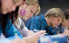 female student in class