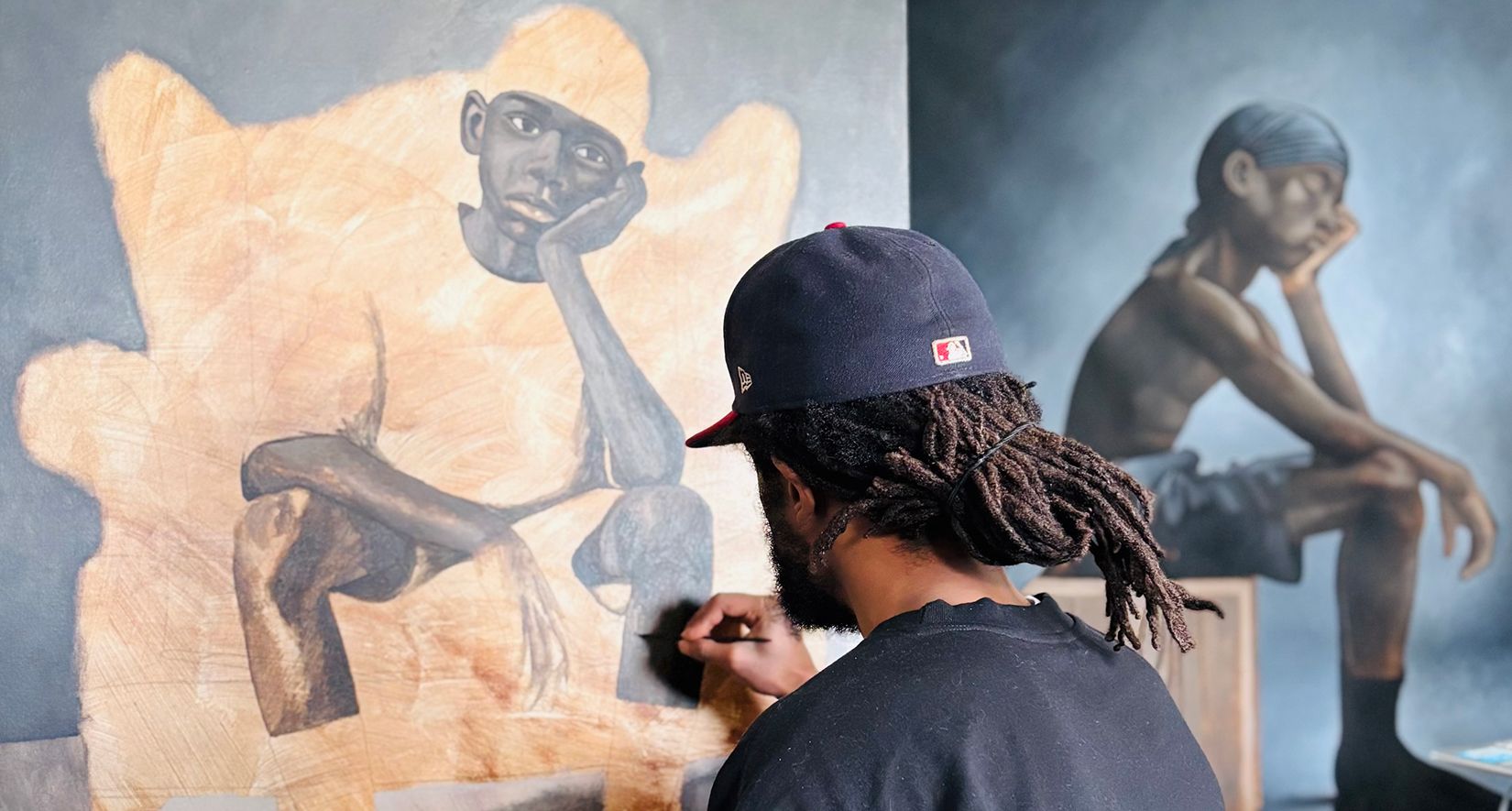 William Collin creating a work for I See Myself in You
