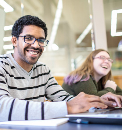 student at computer