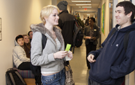 students in hallway