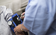 student taking blood pressure
