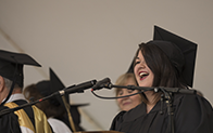 graduate singing national anthem