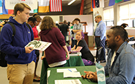 people networking at job fair