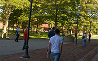 students walking on campus